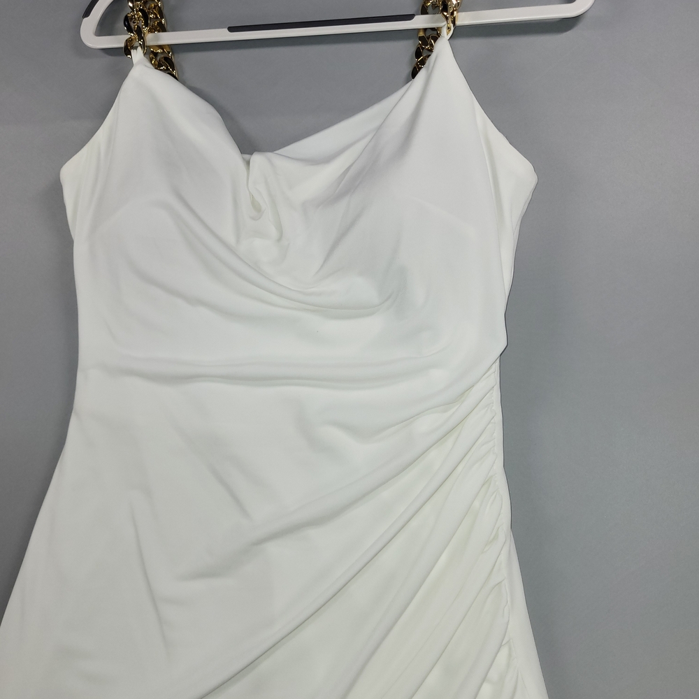 Guess Cowlneck Chain Strap Women's Strap Sheath Dress - Picture 5 of 9